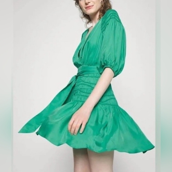 Ted Baker Taluna Smocked Wrap Minidress, Size 3 (US 10) - Picture 2 of 6